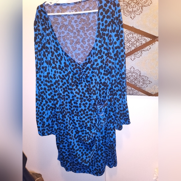NWOT Ava & Viv Blue Animal Print Faux Wrap Dress 3x - Picture 1 of 3